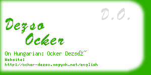 dezso ocker business card